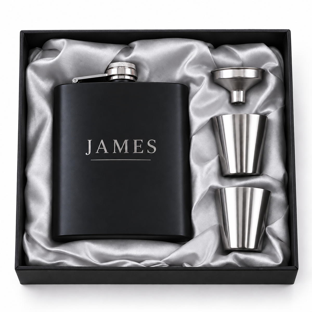 Personalized 6 oz Flask Gift Set – Custom Engraved
