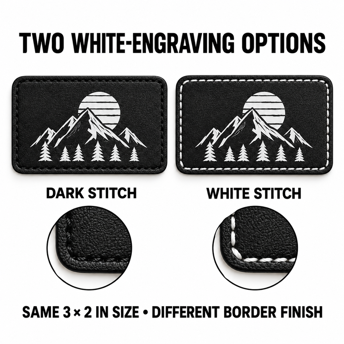 Custom Laser Engraved Faux Leather Patch 3x2 – Personalized Logo