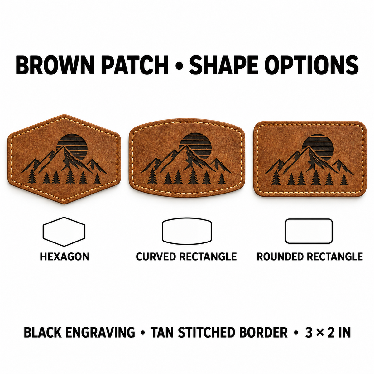 Custom Laser Engraved Faux Leather Patch 3x2 – Personalized Logo