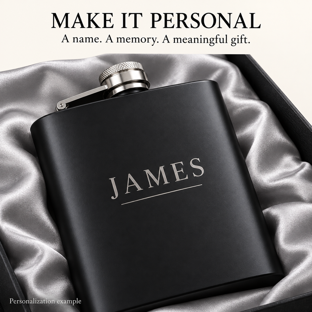 Personalized 6 oz Flask Gift Set – Custom Engraved