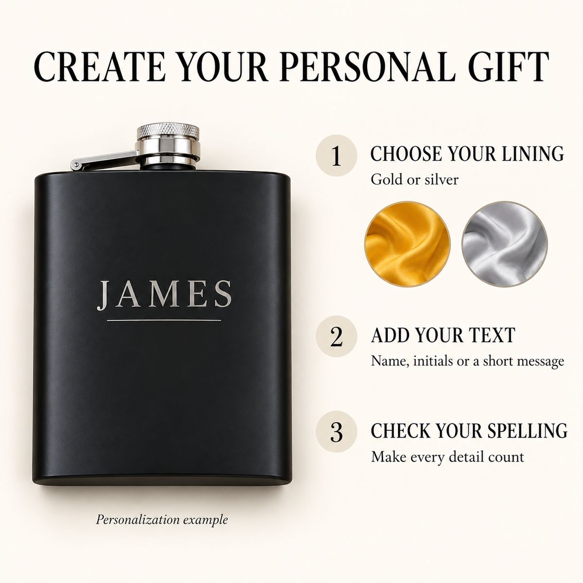Personalized 6 oz Flask Gift Set – Custom Engraved