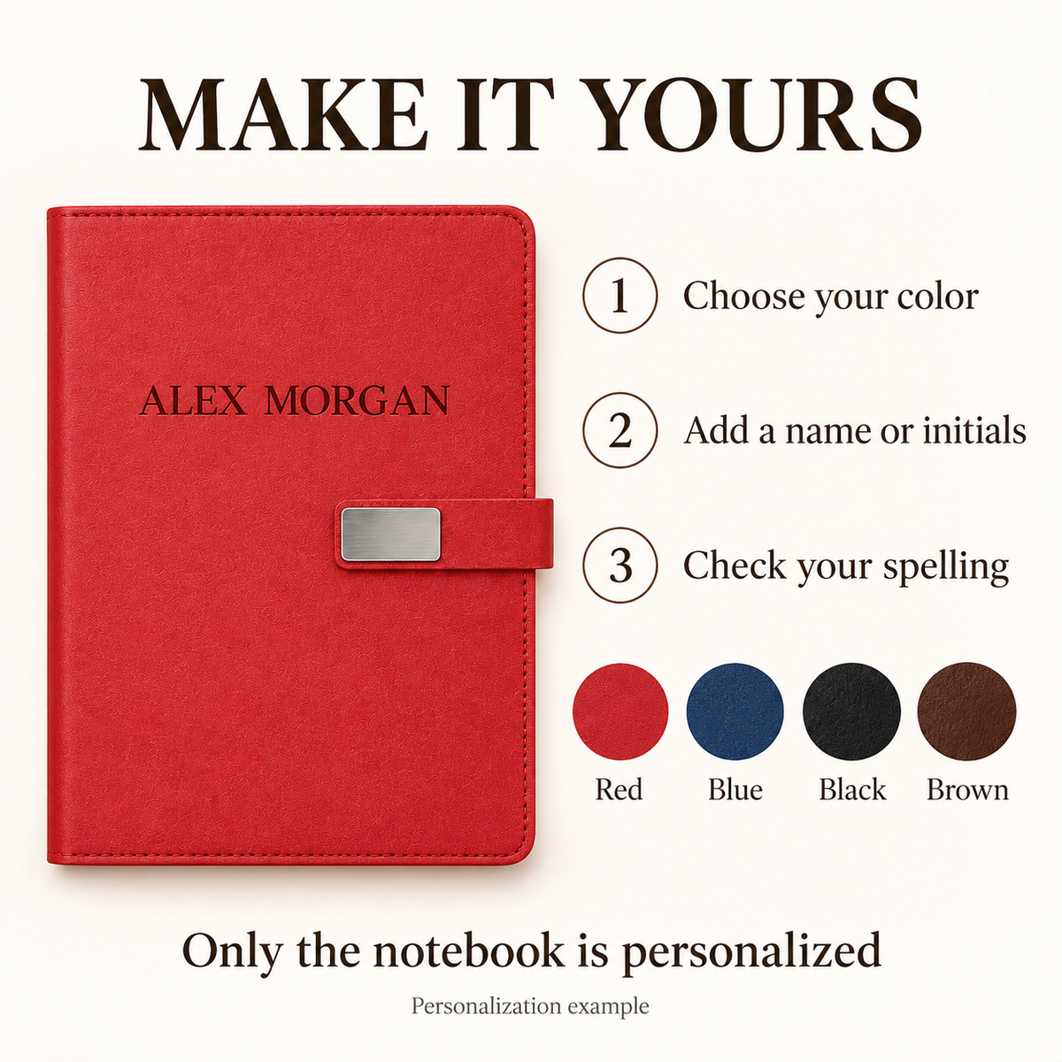 Personalized A5 Notebook Gift Set – Custom Name or Initials