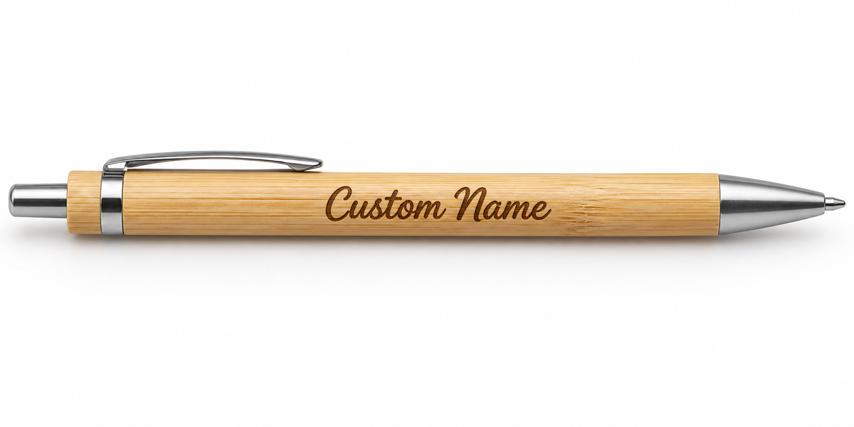 Personalized Bamboo Pens - Laser Engraved Custom Packs