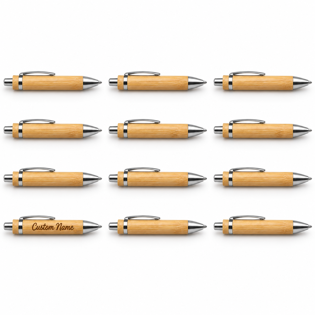 Personalized Bamboo Pens - Laser Engraved Custom Packs